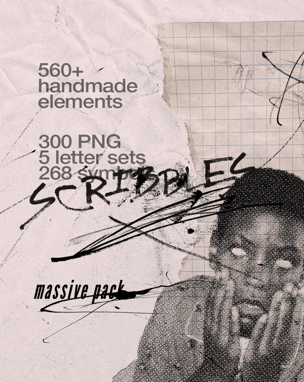 Scribbles - 560+ lines, shapes, letter sets + more