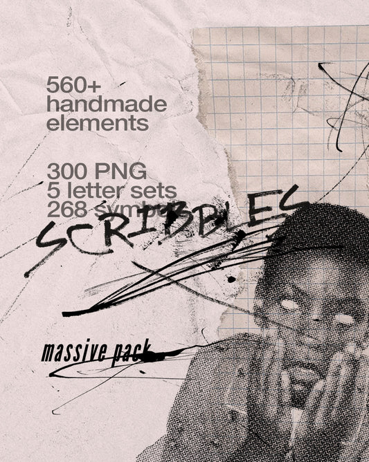 Scribbles - 560+ lines, shapes, letter sets + more
