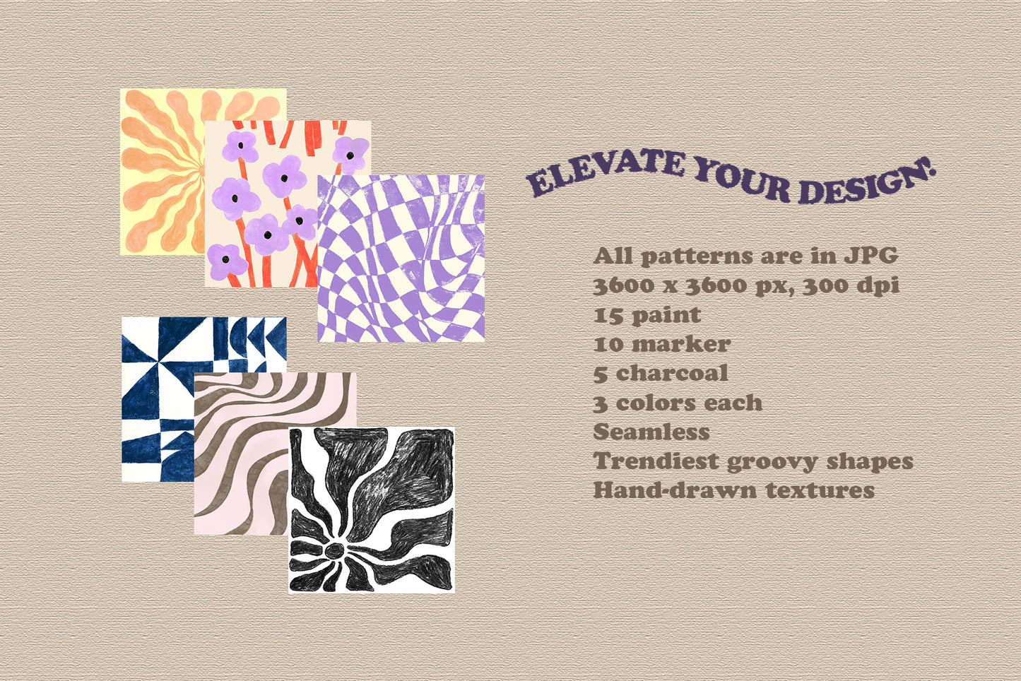 Groovy Abstract Hand-drawn Patterns