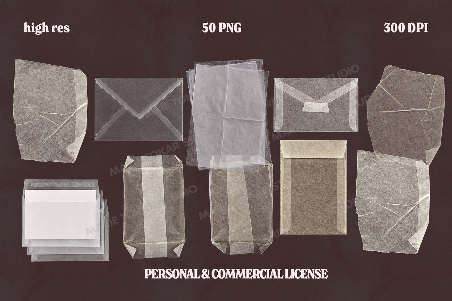 Tracing Paper PNG Bundle