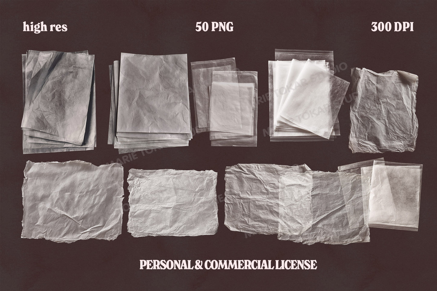 Tracing Paper PNG Bundle