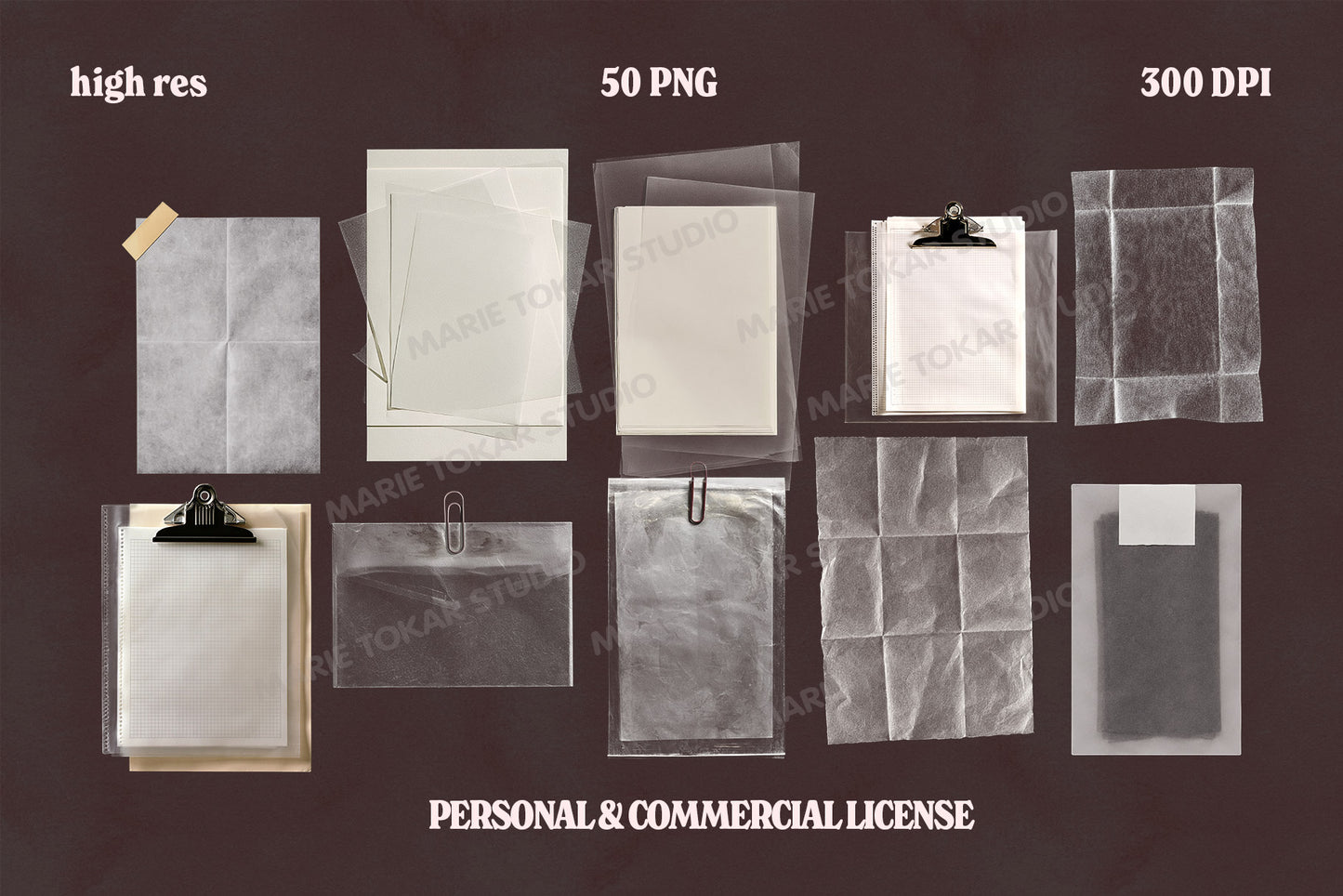 Tracing Paper PNG Bundle