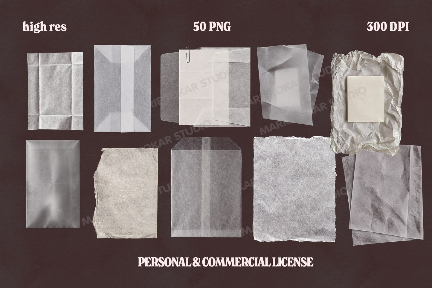 Tracing Paper PNG Bundle