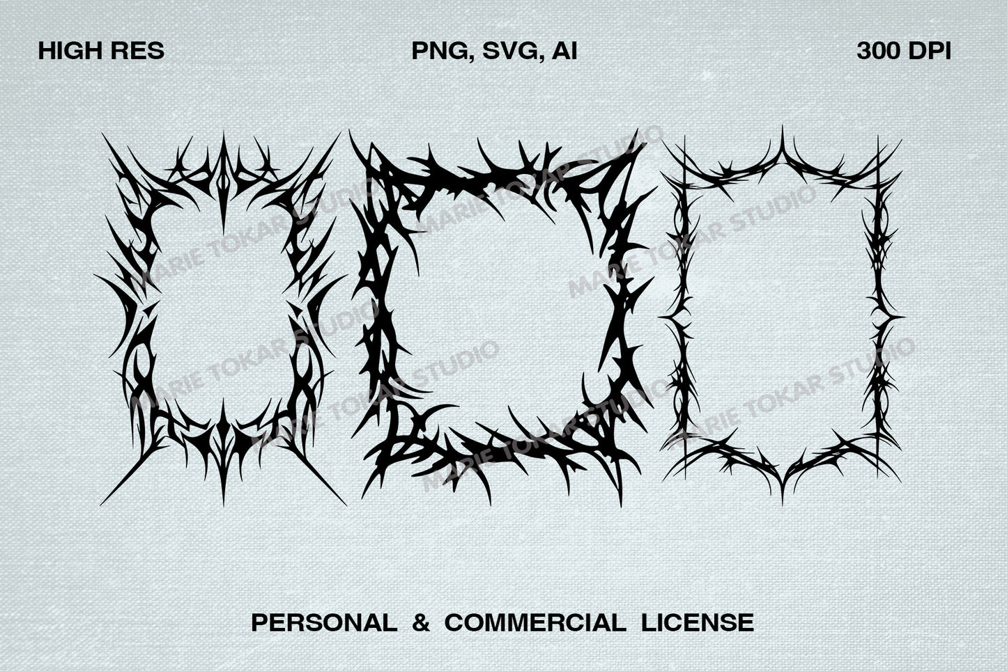 Neo Tribal Tattoo Frames Bundle PNG SVG