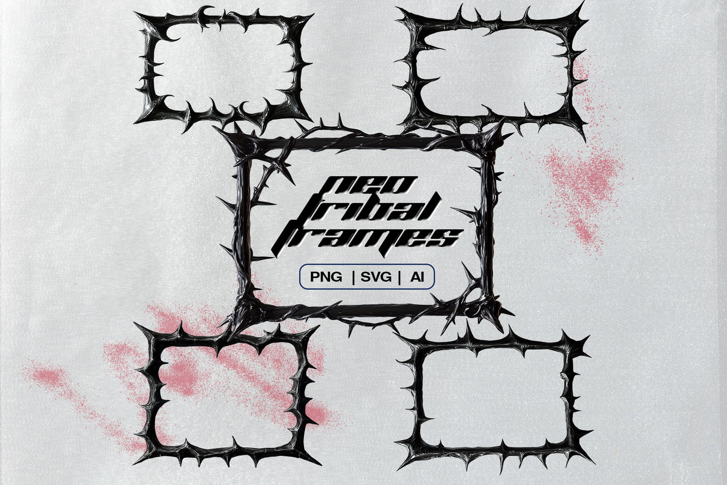 Neo Tribal Tattoo Frames Bundle PNG SVG