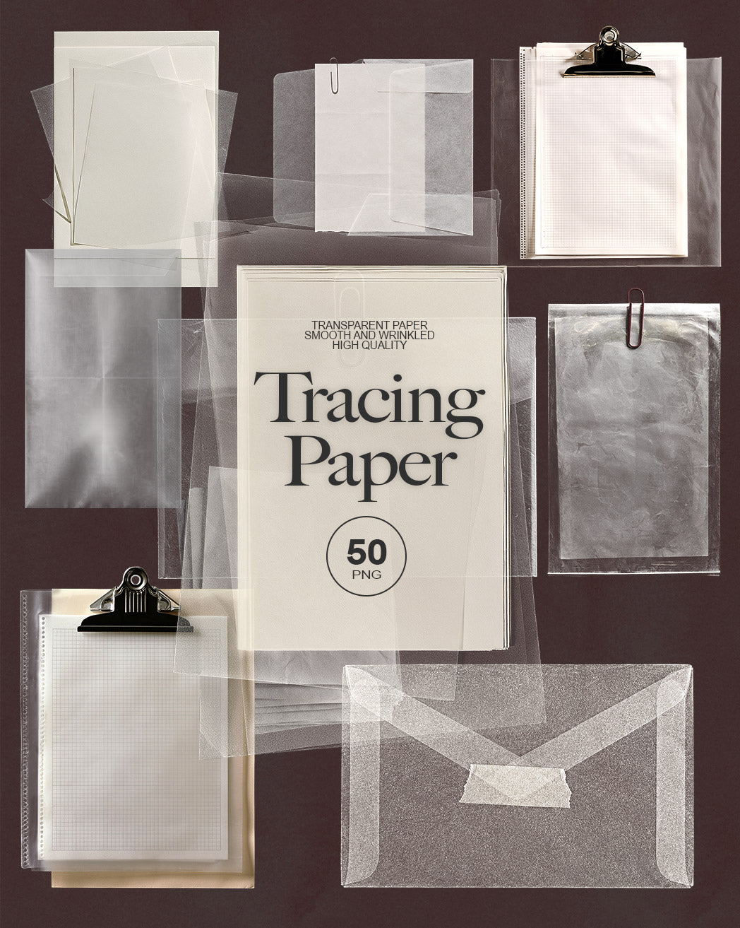 Tracing Paper PNG Bundle